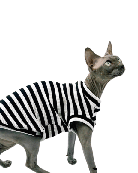 Houndstooth Knit Cat Sweater